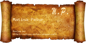 Matisa Petur névjegykártya